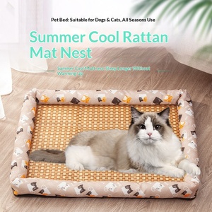 Koelende slijtvaste honden- en kattenmat met cartoon dierenprint, rechthoekig design, geschikt voor alle seizoenen, groothandel - Product Image 2
