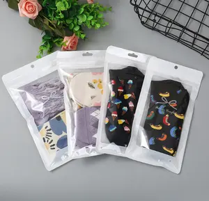 Custom Ziplock Bag For Socks Logo Printing Zipper Bag With Window OPP Plastic Bag For Accessories