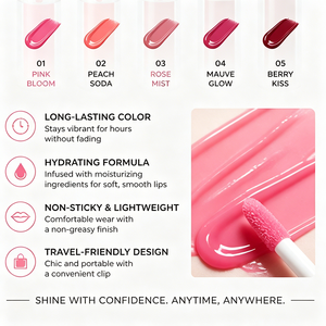 Brillo Labial Personalizado con Logo, Tinte Labial Acuoso y Luminoso, No Pegajoso, Resistente a las Manchas, Larga Duración, Hidratante, Marca Privada - Product Image 6