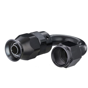 Hızlı teslimat siyah düz 45deg 90deg bir bağlantı parçaları PTFE dövme tam akış anan8 an10 döner bir PTFE hortum hattı ucu uydurma - Product Image 5