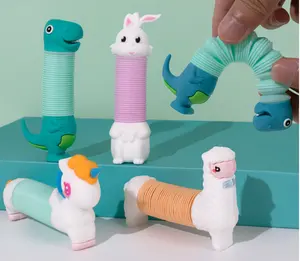 Dieren Fidget Speelgoed Stress-Reliëf Lente Peuter Zintuiglijk Speelgoed Toyspop Tubes Zintuiglijk Speelgoed