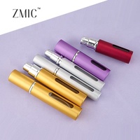 Botol Semprot Parfum Mini 5ml 10ml 15ml dari Kaca dan Aluminium, Kosong, Dapat Diisi Ulang, Portabel untuk Perjalanan, dengan Jendela Kecil