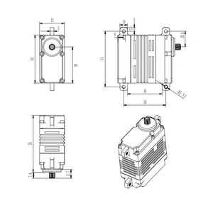 Servo à engrenages métalliques Happymodel 120KG PWM 240 degrés à couple élevé HV 28V 6S, moule privé, Guangdong Chine, grand bras robotique, modèle de drone - Product Image 5