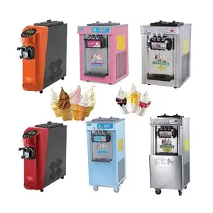 Máquina doméstica de helado de servicio suave, máquina eléctrica para hacer helados con ruedas
