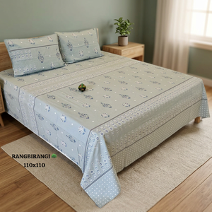 Parure de lit imprimée indienne en coton biologique 100% 200TC à motif floral, taille King, pour la maison et l'hôtel - Product Image 2