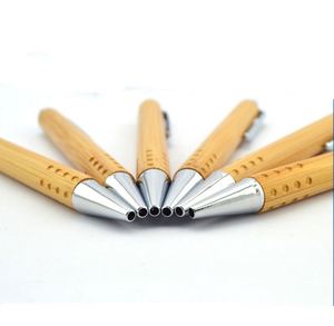 Stylos en métal à clip écologiques de styles variés, papeterie en bambou - Product Image 2