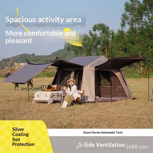 Tenda da Campeggio Personalizzata Grande per 8-10 Persone, Una Stanza e Un Salone, Modello Beetle Garden, Lussuosa per Famiglie e Viaggi, Quattro Stagioni, in Oxford 210D Impermeabile - Product Image 2
