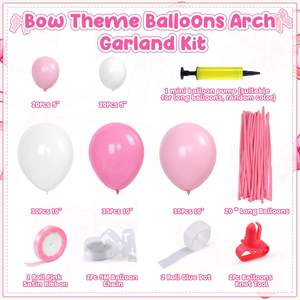 160 pièces arc de <span class=keywords><strong>ballon</strong></span> arc rose arc rose arc ballons longs et <span class=keywords><strong>ruban</strong></span> de Satin pour fille décorations de fête d'anniversaire - Product Image 2