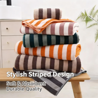 Prix d'usine Serviette en microfibre 70*140cm Grande serviette Douce et absorbante Serviette de bain rayée