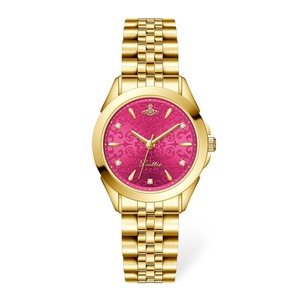 Reloj de Mujer Scottie 9734, Color <span class=keywords><strong>Rojo</strong></span> Rosa, Azul Hielo Triturado, Saturno Pequeño, Dorado, con Cuarzo Dragon Fruit - Product Image 1