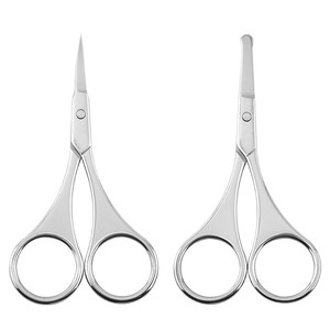 Venta directa de fábrica de tijeras de belleza con punta curva de acero inoxidable, recortadores de vello nasal con punta redonda, recortadores de cejas y otros. - Product Image 5