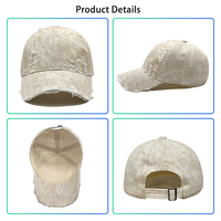 Casquette de baseball en jean délavé style Y2K tendance, vintage, déchirée, effet usé, personnalisable avec logo, pour hommes et femmes