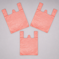 Sac d'emballage personnalisable, durable et réutilisable en PE thermoscellé pour T-shirts et courses, avec poignée gilet, impression de logo et gravure sur mesure