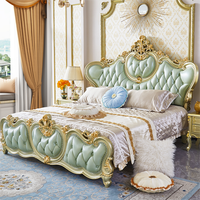 Ensemble de meubles de chambre à coucher en bois de style américain simple et classique, dernier design de lit double en bois