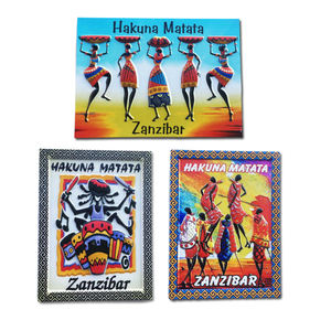 Fabbrica personalizzata stampa Logo resina Africa <span class=keywords><strong>Hakuna</strong></span> <span class=keywords><strong>Matata</strong></span> Souvenir turistico Zanzibar magnete frigo - Product Image 1