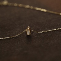 Collier Pendentif Goutte d'Eau en Argent Sterling 925 à la Mode avec Zircon Cubique, Bijoux Fins pour Femmes