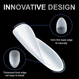 9 Optionen 300 Nagel verlängerungen Nahtlos Ultra dünne volle Hälfte Zwei Aufkleber Kein Polieren Kurzfinger-Design kleber Vorgefertigt - Product Image 3