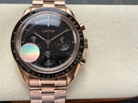 Montre mécanique automatique de luxe pour homme, boîtier en or rose, cadran à trois secondes, chronographe, compteur de vitesse, haute qualité