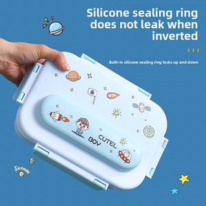 Boîte à lunch isotherme en acier inoxydable 316 <span class=keywords><strong>pour</strong></span> étudiants et employés de bureau, design compartimenté mignon, compatible micro-ondes, PP de qualité alimentaire - Product Image 3