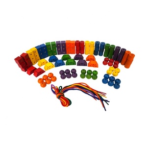 GD-non-toxic wooden lacing beads for kids, 19mm 4 Shapes- Wooden Beads Mixed String <b>Toys</b>/string beads <b>toy</b>/wooden <b>educational</b> <b>toy</b> - Product Image 1