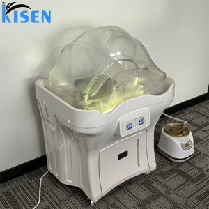 Kisen 70cm/80cm Height Adjustable Portable Shampoo Basin Removable Head Spa Bac with 2 Storage Tanks <b>Led</b> <b>Light</b> Sauna Machine - Product Image 3