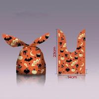Nouveauté en vente chaude, sacs cadeaux de Noël, d'Halloween et de Pâques, fermeture éclair en haut, pour bonbons, biscuits, collations, emballage de fête, impression en gravure, écologique