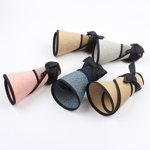 Sombrero de copa hueco tejido de verano con aleros grandes sombrero de protección solar transpirable sombrero de sol de playa plegable - Product Image 6