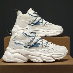 <span class=keywords><strong>Sneakers</strong></span> Chunky da Uomo, Scarpe da Ginnastica <span class=keywords><strong>Bianche</strong></span> in Pelle <span class=keywords><strong>con</strong></span> <span class=keywords><strong>Zeppa</strong></span>, Comode Scarpe Sportive da Passeggio - Product Image 5