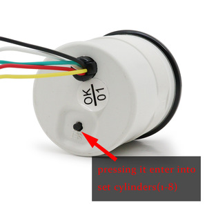 Nouveau tachymètre de voiture de 2 pouces (52 mm), 0-8000 tr/min, analogique, boîtier noir avec LED blanche pour voitures à essence de 1 à 8 cylindres, garantie de 3 ans - Product Image 2