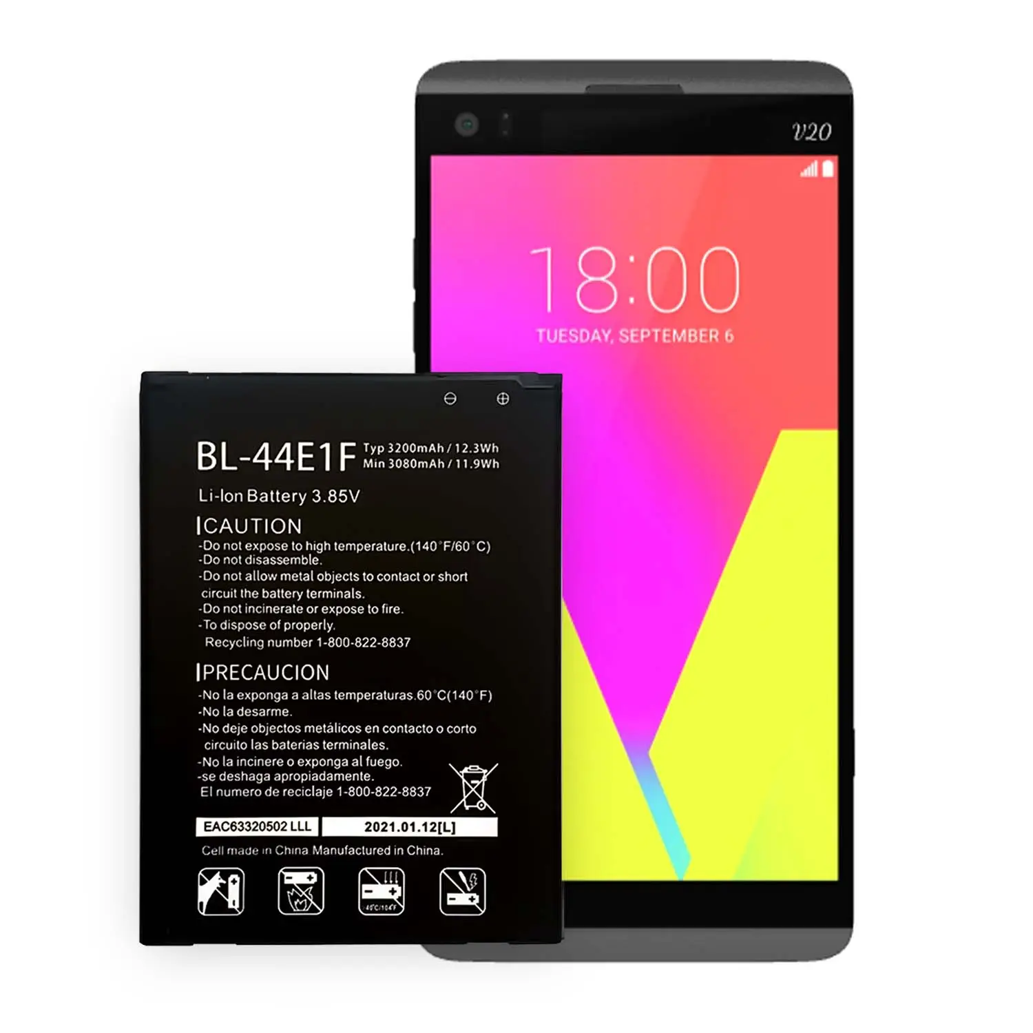 LG V20 için orijinal cep telefonu pil BL-44E1F