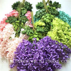 V-1354 Grappes de fleurs artificielles de glycine simulée 110 cm Rose, Glycine artificielle suspendue pour décoration de mariage et de fête - Product Image 6