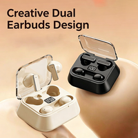 Auriculares Inalámbricos 2 en 1 con Diseño Dual TWS Creativo, Estuche de Carga Digital con Indicador LED, Intraaurales