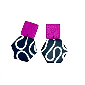 Pendientes de aro con patrón de palanca verde azul en negrita, pendientes de gota para mujer, joyería llamativa de moda, Perla de diamante, accesorio de regalo de piedra principal - Product Image 1