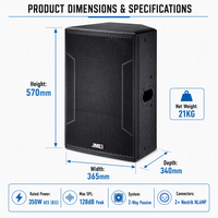 JMEI 12 Inch 350W AES 8 Ohm Pasif Dua Jalur 97dB Full Range 80x60 Cakupan untuk Aula Konferensi Speaker PA Profesional