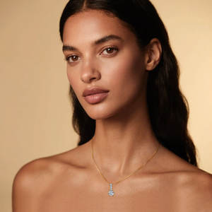 Collar con Colgante de Moissanita Geométrico para Boda, Diseño Único, Plata 925, Redondo, VVS1, Color D, 6.5mm, 1.0ct, 2.5mm, para Mujer - Product Image 3