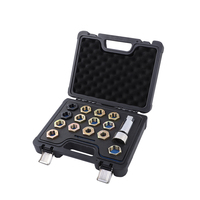 XCTOOL 16 pièces ensemble de re-filetage de broche d'essieu réparation de filetage Kit d'outils automobiles ensemble de filetage XC2043B