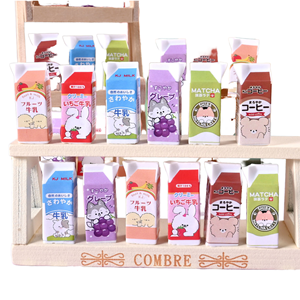 Ciondoli in resina a forma di bottiglia di latte aperta, stile cartone animato giapponese, per fai da te, accessori per miniature, decorazioni per custodie del telefono - Product Image 3