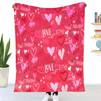 Couverture Douillette Personnalisée Cœur d'Amour Imprimé – Écologique, en Flanelle, pour la Maison – Offre Spéciale