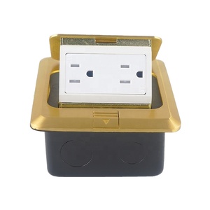 กล่องเต้ารับไฟฟ้าแบบติดพื้นมาตรฐานอเมริกัน สีทอง 125V IP44 16A - Product Image 1