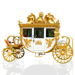 Remorques de charrette royale électrique à chevaux avec châssis en acier et capacité de charge maximale de 400 kg pour le tourisme et les occasions spéciales - Product Image 1