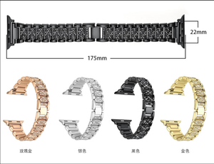 Pulsera de Acero Inoxidable con Diamantes, Pulsera de Metal <span class=keywords><strong>para</strong></span> <span class=keywords><strong>Apple</strong></span> <span class=keywords><strong>Watch</strong></span> Series, 38mm, 41mm, 42m, Disponible - Product Image 3