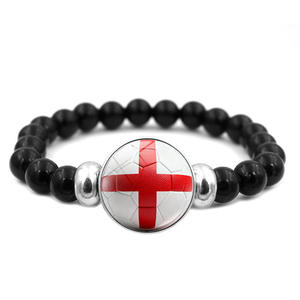 Gelang Manik Tren <span class=keywords><strong>2026</strong></span> Unisex, Gelang Elastis <span class=keywords><strong>Snap</strong></span> Bendera Sepak Bola untuk Hadiah Penggemar - Product Image 6