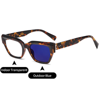 Lunettes de vue anti-lumière bleue Fashion Square, montures en acétate, verres photochromiques optiques pour ordinateur