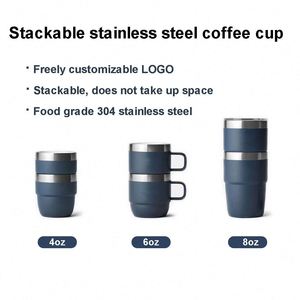 Custom Logo 8oz Espresso Stainless Steel Tumbler Vacuum Insulated Travel <b>Coffee</b> Cup Party Shot Glass Stackable 8oz Cup - Product Image 2