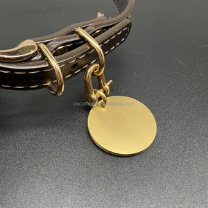 14 Calibre Latão Dog ID Tag 30mm Com Latão Fecho Em Branco Pet Collar Ornamento para Estampagem - Product Image 5