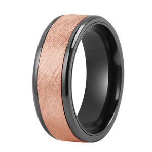 Tizti 8Mm Distressed Borstel Goud Zwart Wolfraam Titanium Legering <span class=keywords><strong>Ring</strong></span> Groothandel Fashion Black Zirkonium Trouwring Voor Mannen - Product Image 4