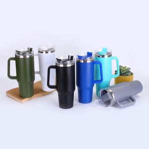 Gobelet de voyage isotherme 40oz H1.0 avec poignée, couvercle, paille et base antidérapante – Conception personnalisée OEM/ODM - Product Image 4