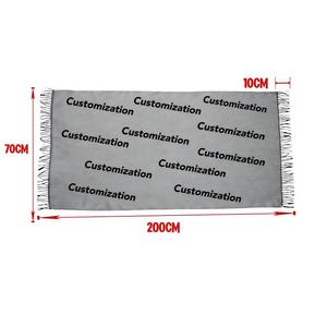 UVプリントカシミア感触ヒジャーブスカーフエスニックショールバンダーナスパシュミナスカーフ花動物両面ロングスカーフタッセル - Product Image 6