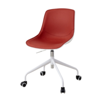 Chaise de bureau ergonomique moderne haute densité en PP avec fonction pivotante réglable en hauteur, structure en plastique et pieds électroplaqués