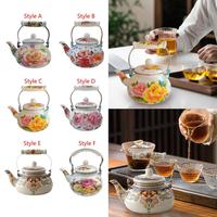 Théière turque en émail multi-usages avec poignée en bakélite, bouilloire en métal résistante à la chaleur pour le thé, le café et l'eau